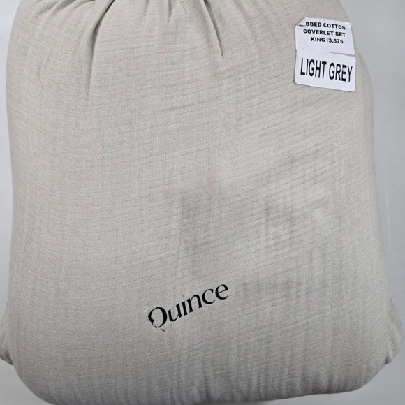 NWT Quince King Organic Cotton Gray Coverlet Set - Picture 4 of 4